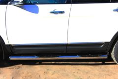 Пороги труба D76 с накладкой (вариант 2) для Ford Explorer V 2012-