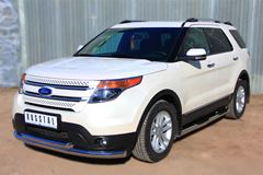 Пороги труба D76 с накладкой (вариант 2) для Ford Explorer V 2012-
