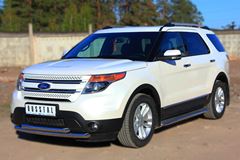 Пороги труба D42 с листом для Ford Explorer V 2012-