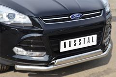 Защита переднего бампера D63 (секции) 75х42 (дуга) для Ford Kuga 2012-