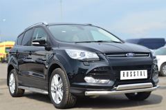 Защита переднего бампера D63 (секции) 75х42 (дуга) для Ford Kuga 2012-