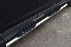Пороги труба D76 с накладкой (вариант 3) для Ford Kuga 2012-