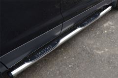 Пороги труба D76 с накладкой (вариант 2) для Ford Kuga 2012-