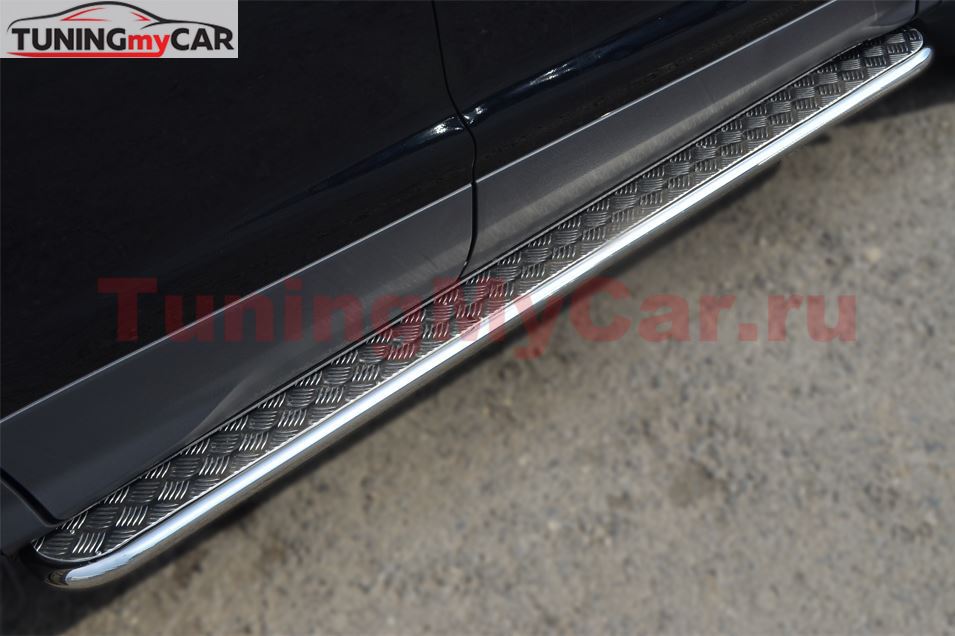 Пороги труба D42 с листом для Ford Kuga 2012-