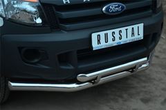 Защита переднего бампера D76 (секции) D63 (дуга) с декор элементами для Ford Ranger 2011-