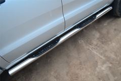 Пороги труба D76 с накладкой (вариант 3) для Ford Ranger 2011-
