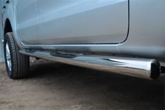 Пороги труба D76 с накладкой (вариант 3) для Ford Ranger 2011-