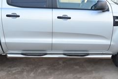 Пороги труба D76 с накладкой (вариант 1) для Ford Ranger 2011-