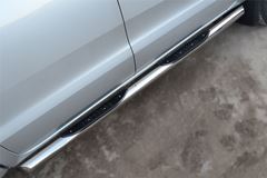 Пороги труба D76 с накладкой (вариант 1) для Ford Ranger 2011-