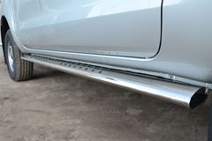 Пороги труба D120X60 с проступью для Ford Ranger 2011-