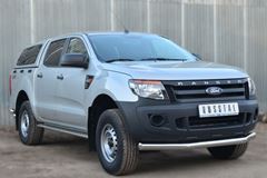 Пороги труба D120X60 с проступью для Ford Ranger 2011-