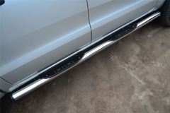 Пороги труба D76 с накладкой (вариант 2) для Ford Ranger 2011-