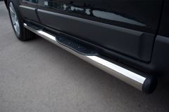 Пороги труба D76 с накладками (вариант 2) для Chevrolet Captiva 2011-2013