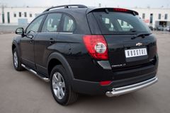 Пороги труба D76 с накладками (вариант 1) для Chevrolet Captiva 2011-2013