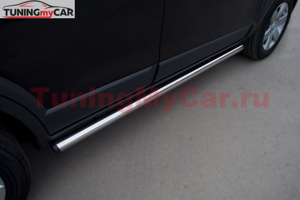 Пороги труба D63 (вариант 2) для Chevrolet Captiva 2011-2013