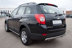 Защита заднего бампера D75х42 овал для Chevrolet Captiva 2011-2013