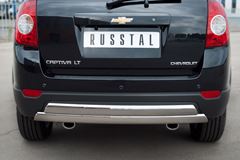 Защита заднего бампера D75х42/75х42 овалы для Chevrolet Captiva 2011-2013