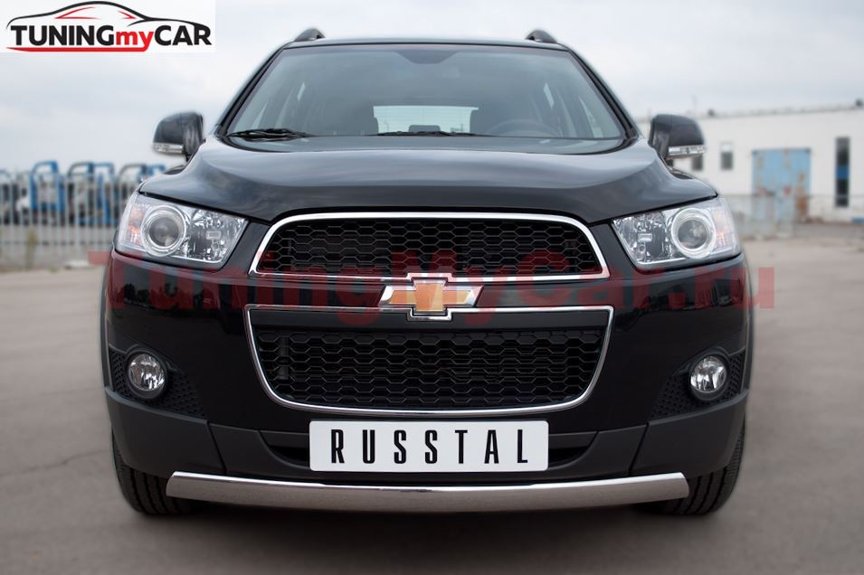 Защита переднего бампера D75х42 овал для Chevrolet Captiva 2011-2013