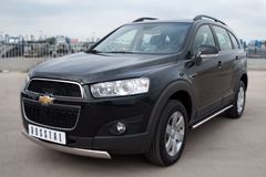 Защита переднего бампера D75х42 овал для Chevrolet Captiva 2011-2013