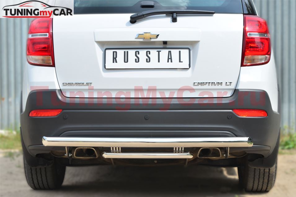 Защита заднего бампера D63 (дуга) D42 (дуга) декор-паз для Chevrolet Captiva 2013-