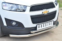 Защита переднего бампера D63 (секции) D42 (дуга) декор-паз для Chevrolet Captiva 2013-