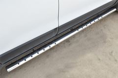 Пороги труба 75х42 овал с проступью для Chevrolet Captiva 2013-