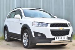 Пороги труба 75х42 овал с проступью для Chevrolet Captiva 2013-