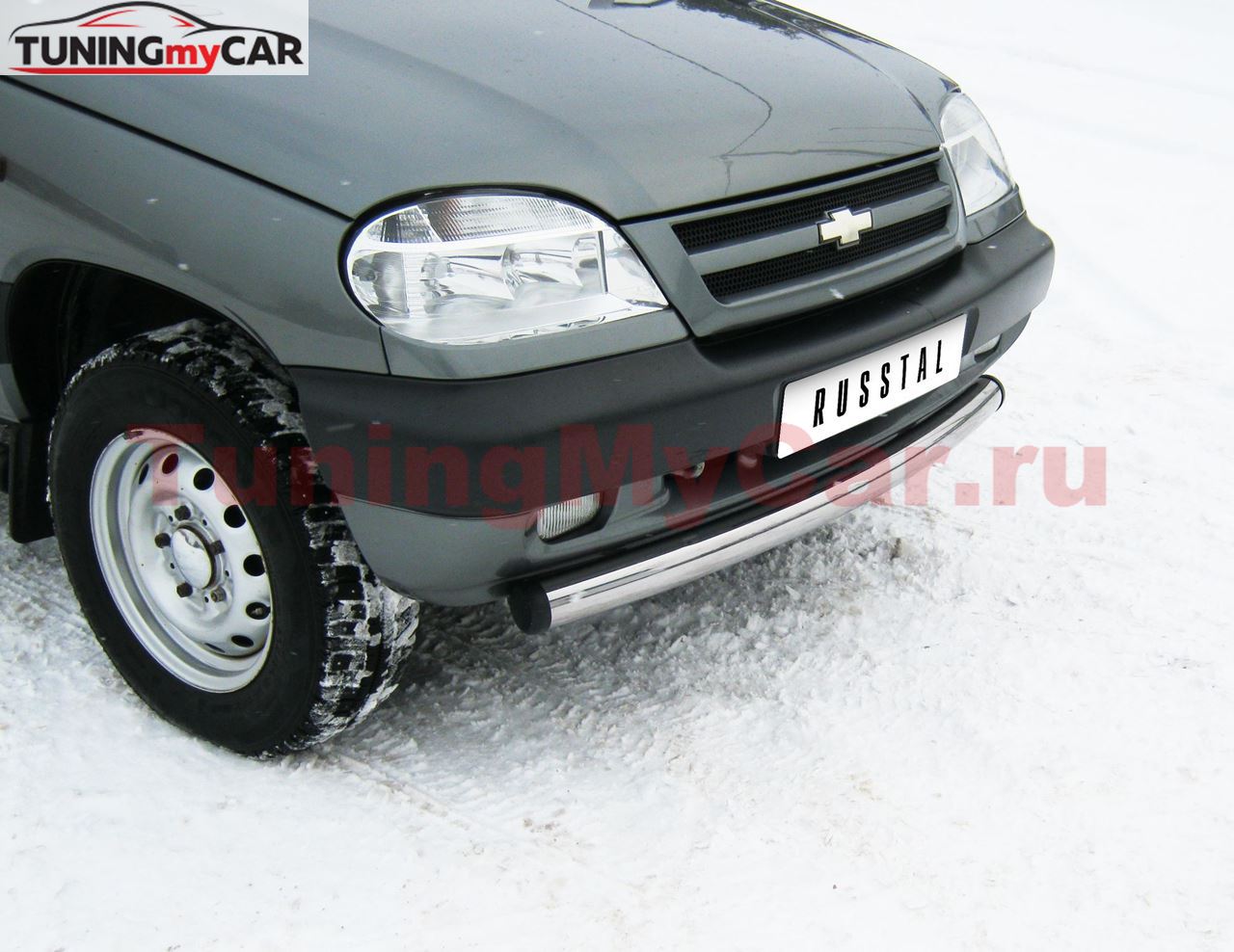 Защита переднего бампера D76 (дуга) для Chevrolet Niva 2002-2009