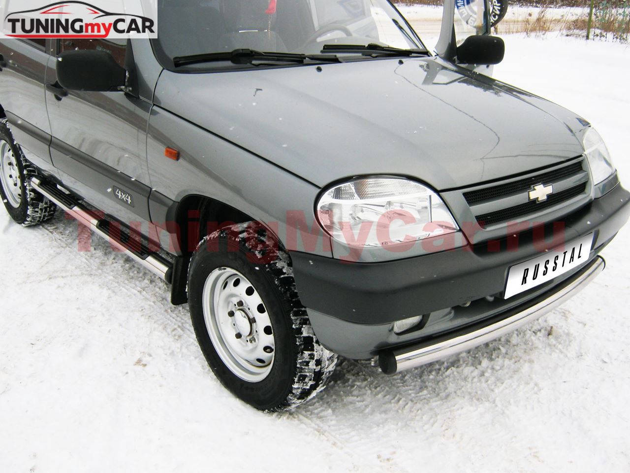Защита переднего бампера D63 (дуга) для Chevrolet Niva 2002-2009