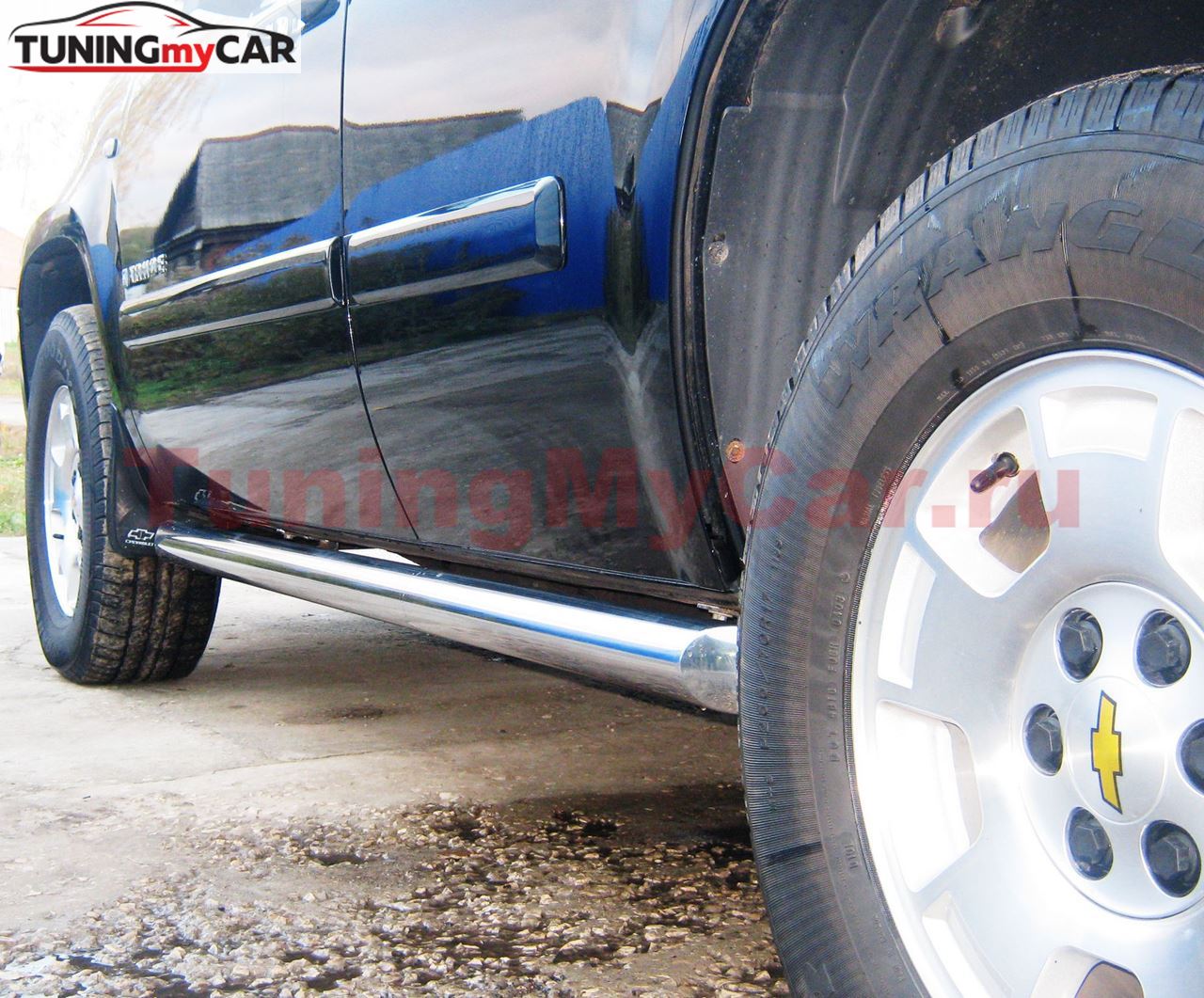Пороги труба D76 (вариант 1) для Chevrolet Tahoe 2006-2012