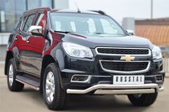 Защита переднего бампера D63 (волна) 75х42 (дуга) для Chevrolet Trailblazer 2012-