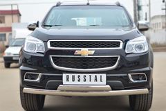 Защита переднего бампера 75х42 (дуга) 75х42 (дуга) для Chevrolet Trailblazer 2012-