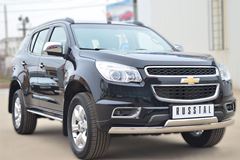 Защита переднего бампера 75х42 (дуга) 75х42 (дуга) для Chevrolet Trailblazer 2012-