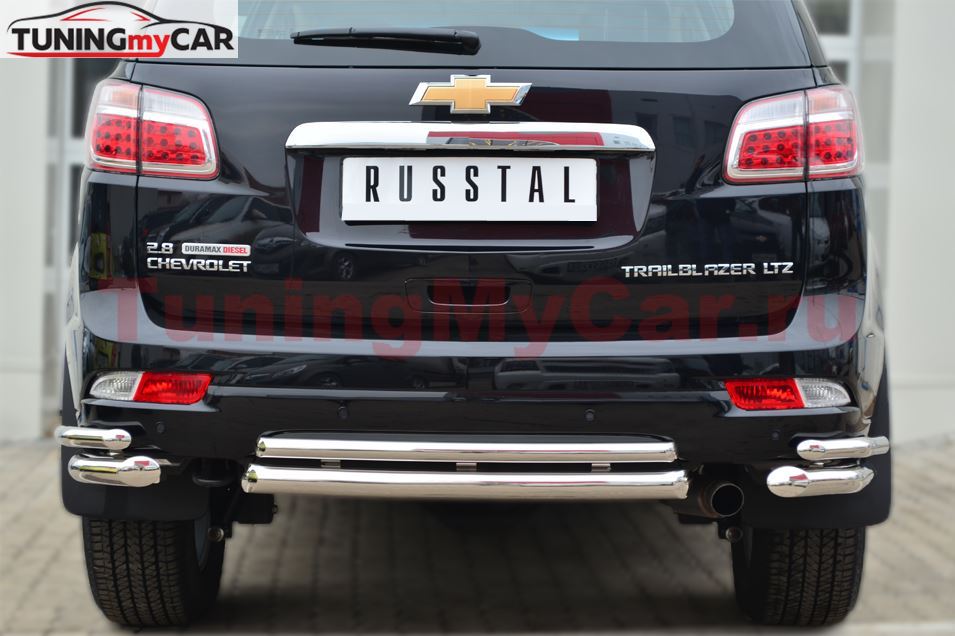 Защита заднего бампера уголки D63 (секции) D42 (секции) для Chevrolet Trailblazer 2012-