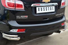 Защита заднего бампера уголки D63 (секции) D42 (секции) для Chevrolet Trailblazer 2012-