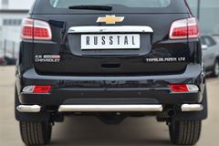 Защита заднего бампера уголки D63 (секции) для Chevrolet Trailblazer 2012-