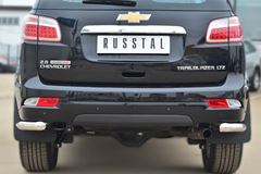 Защита заднего бампера уголки D63 (секции) для Chevrolet Trailblazer 2012-