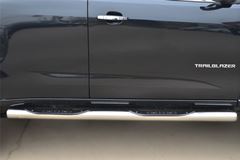 Пороги труба D76 с накладкой (вариант 3) для Chevrolet Trailblazer 2012-