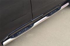Пороги труба D76 с накладкой (вариант 3) для Chevrolet Trailblazer 2012-