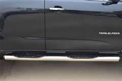 Пороги труба D76 с накладкой (вариант 2) для Chevrolet Trailblazer 2012-