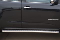 Пороги труба D42 с листом для Chevrolet Trailblazer 2013-2016 (Лист алюм.проф.нерж)(Вариант1)