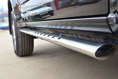 Пороги труба 75х42 овал с проступью для Chevrolet Trailblazer 2012-