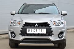 Защита переднего бампера 75х42 овал для Mitsubishi ASX 2012-