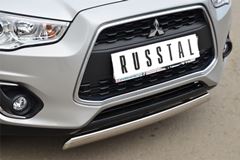 Защита переднего бампера 75х42 овал для Mitsubishi ASX 2012-