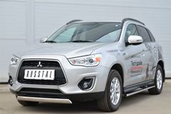 Защита переднего бампера 75х42 овал для Mitsubishi ASX 2012-