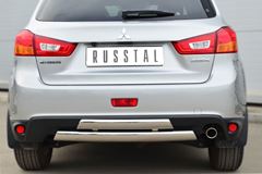 Защита заднего бампера 75х42/75х42 овалы (дуга) для Mitsubishi ASX 2012-