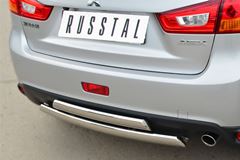 Защита заднего бампера 75х42/75х42 овалы (дуга) для Mitsubishi ASX 2012-