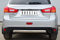 Защита заднего бампера 75х42 овал для Mitsubishi ASX 2012-