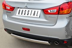 Защита заднего бампера 75х42 овал для Mitsubishi ASX 2012-