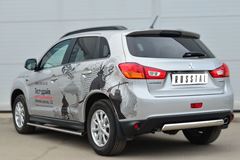 Защита заднего бампера 75х42 овал для Mitsubishi ASX 2012-